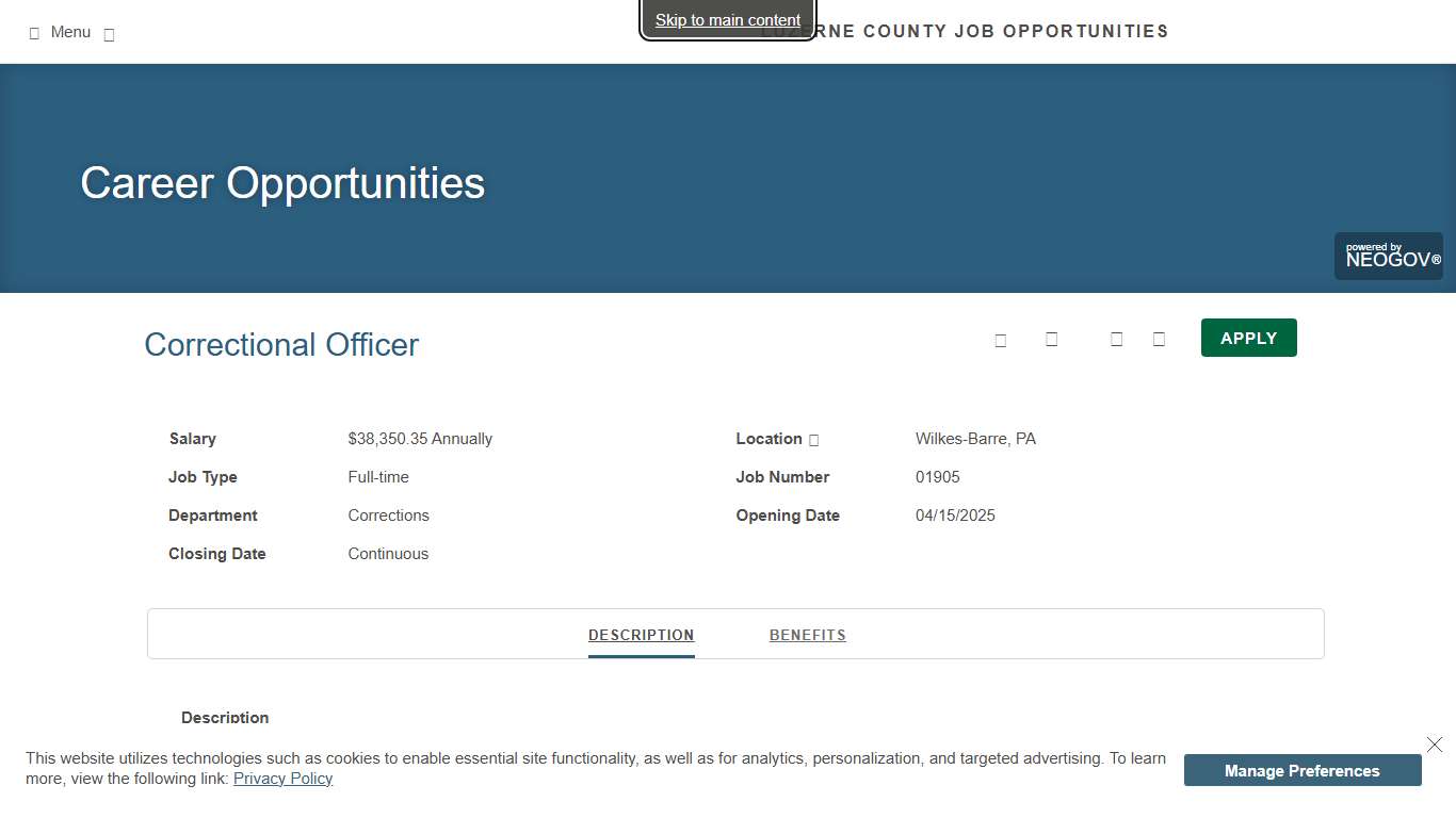 Luzerne County Job Opportunities | Career Opportunities